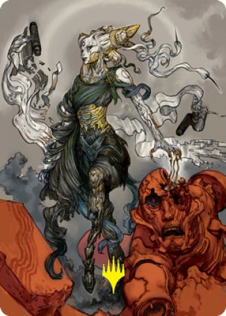 Tamiyo, Compleated Sage Art Card (Gold-Stamped Signature) [Kamigawa: Neon Dynasty Art Series] Magic: The Gathering