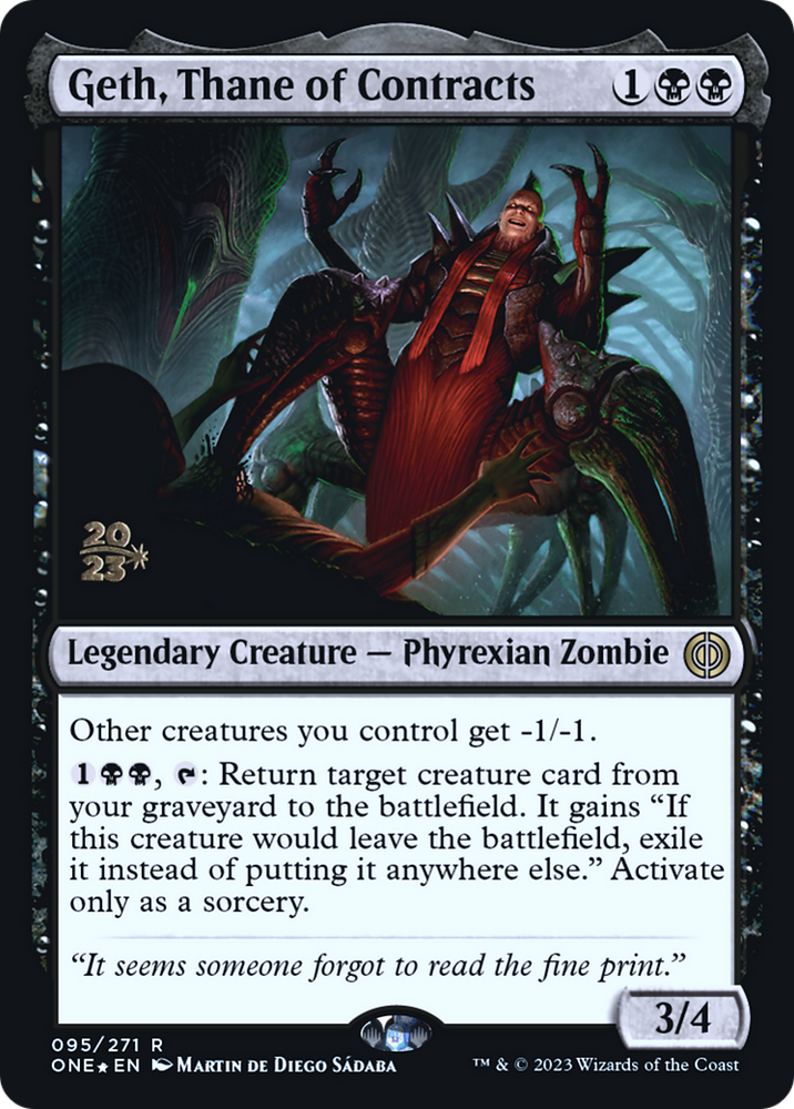 Geth, Thane of Contracts [Phyrexia: All Will Be One Prerelease Promos] Magic: The Gathering