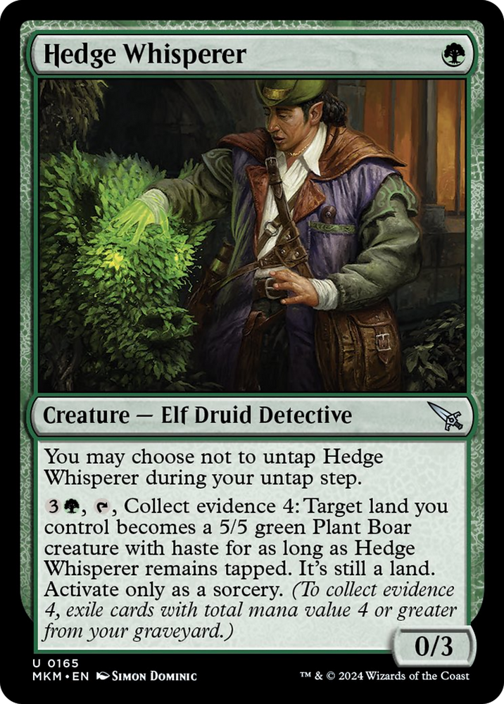 Hedge Whisperer [Murders at Karlov Manor] Magic: The Gathering
