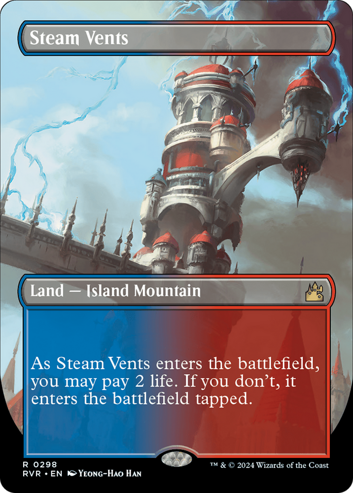 Steam Vents (Borderless) [Ravnica Remastered] Magic: The Gathering