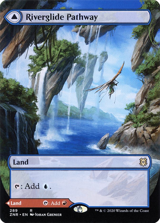 Riverglide Pathway // Lavaglide Pathway (Borderless Alternate Art) [Zendikar Rising] Magic: The Gathering