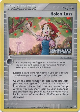 Holon Lass (92/113) (Stamped) [EX: Delta Species] Pokémon
