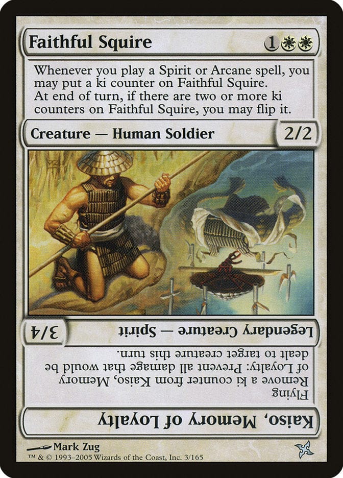 Faithful Squire // Kaiso, Memory of Loyalty [Betrayers of Kamigawa] Magic: The Gathering