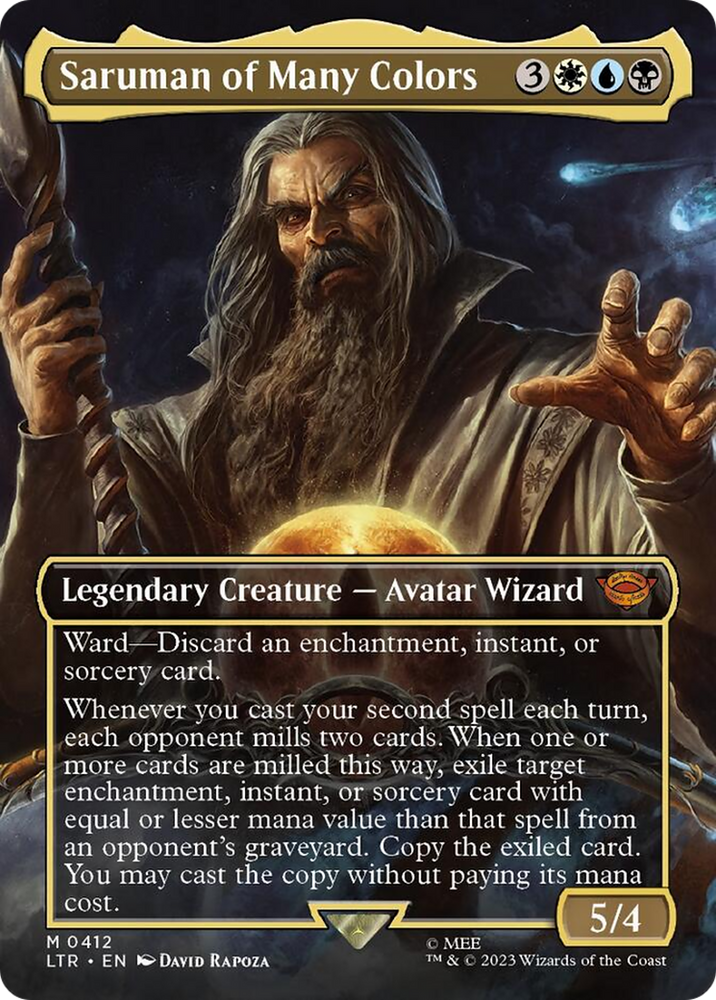 Saruman of Many Colors (Borderless Alternate Art) [The Lord of the Rings: Tales of Middle-Earth] Magic: The Gathering