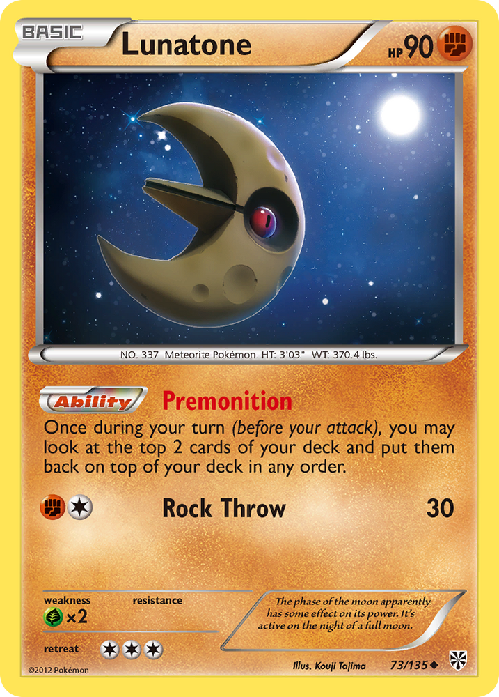 Lunatone (73/135) [Black & White: Plasma Storm] Pokémon