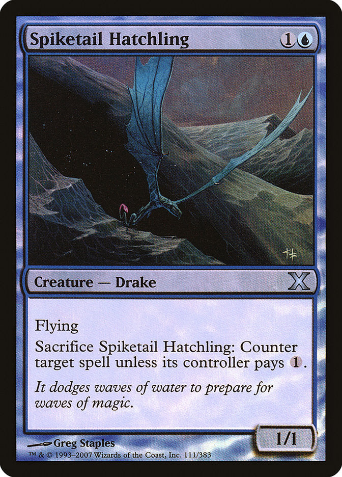 Spiketail Hatchling (Premium Foil) [Tenth Edition] Magic: The Gathering