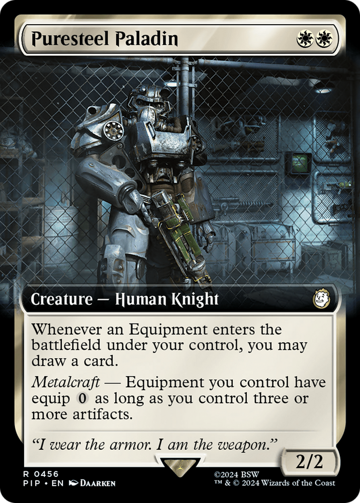 Puresteel Paladin (Extended Art) [Fallout] Magic: The Gathering