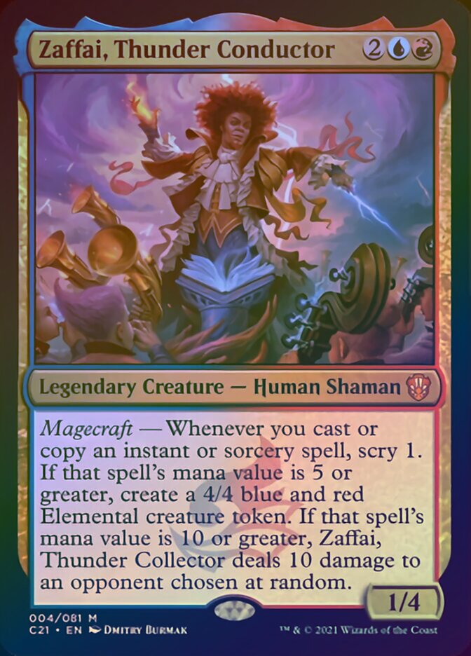 Zaffai, Thunder Conductor (Display Commander) [Commander 2021] Magic: The Gathering