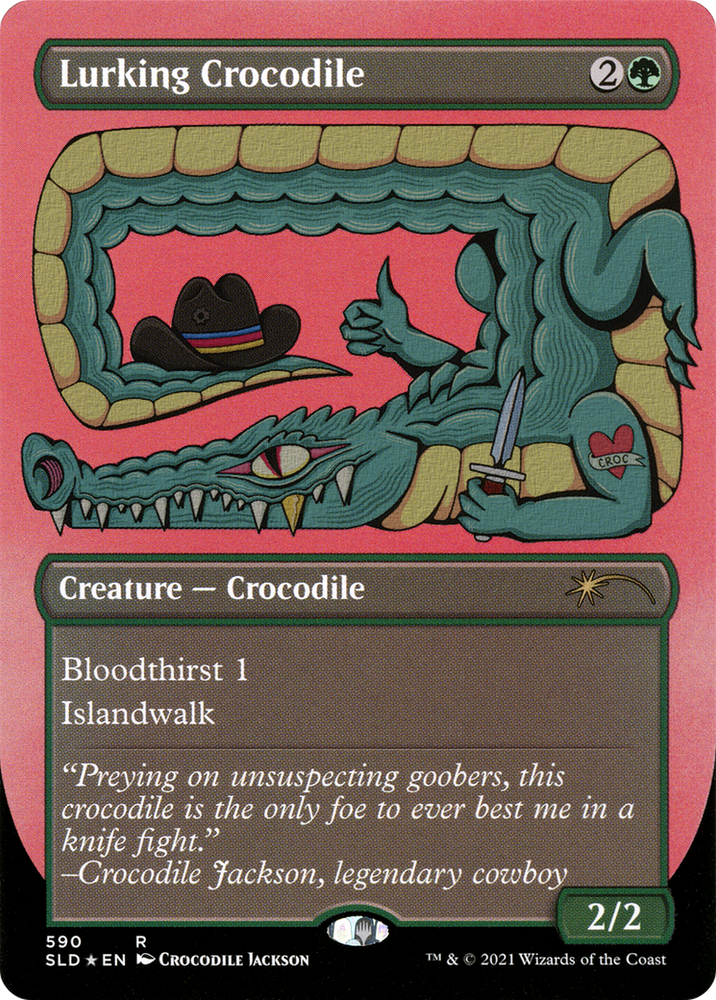 Lurking Crocodile (Foil Etched) [Secret Lair Drop Promos] Magic: The Gathering