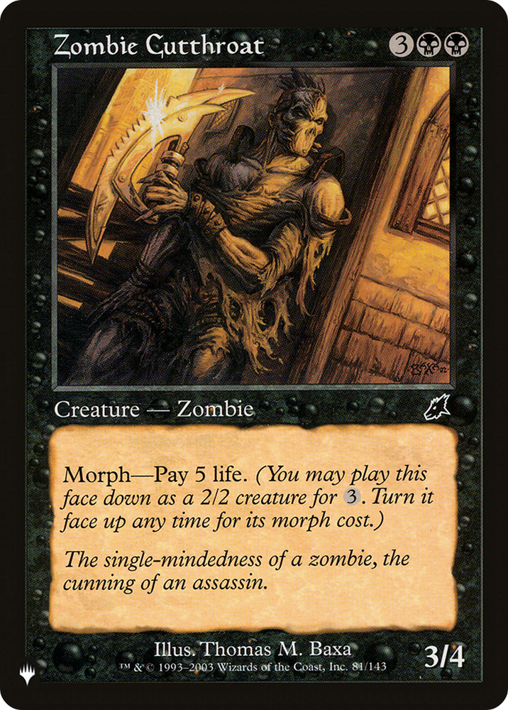 Zombie Cutthroat [The List] Magic: The Gathering
