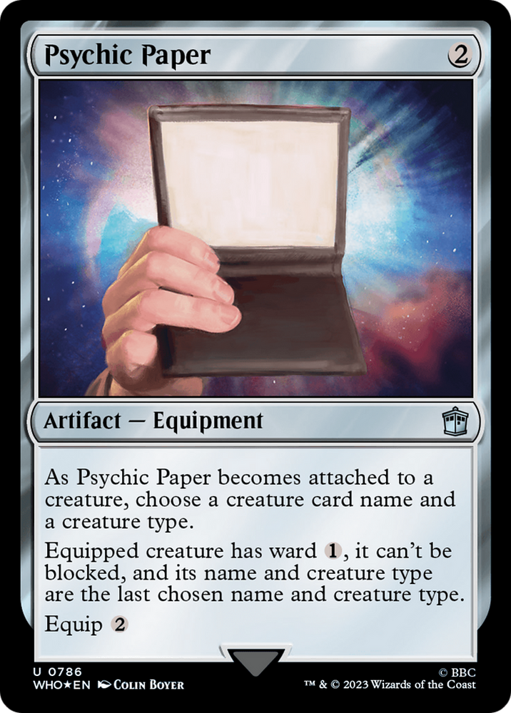 Psychic Paper (Surge Foil) [Doctor Who] Magic: The Gathering