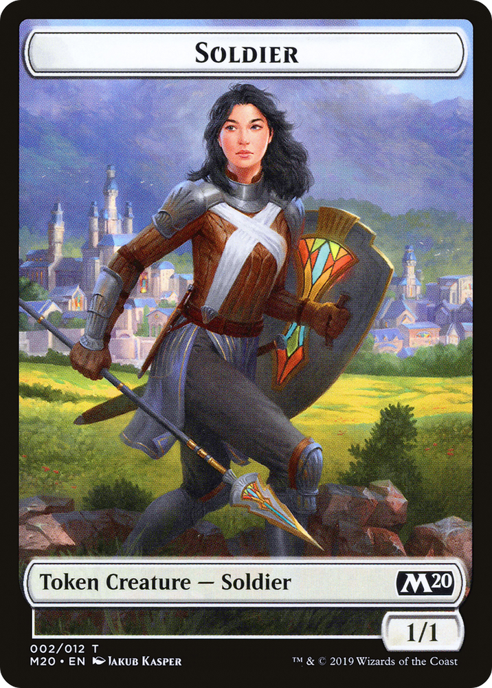 Soldier // Dinosaur Double-Sided Token [Game Night 2019 Tokens] Magic: The Gathering
