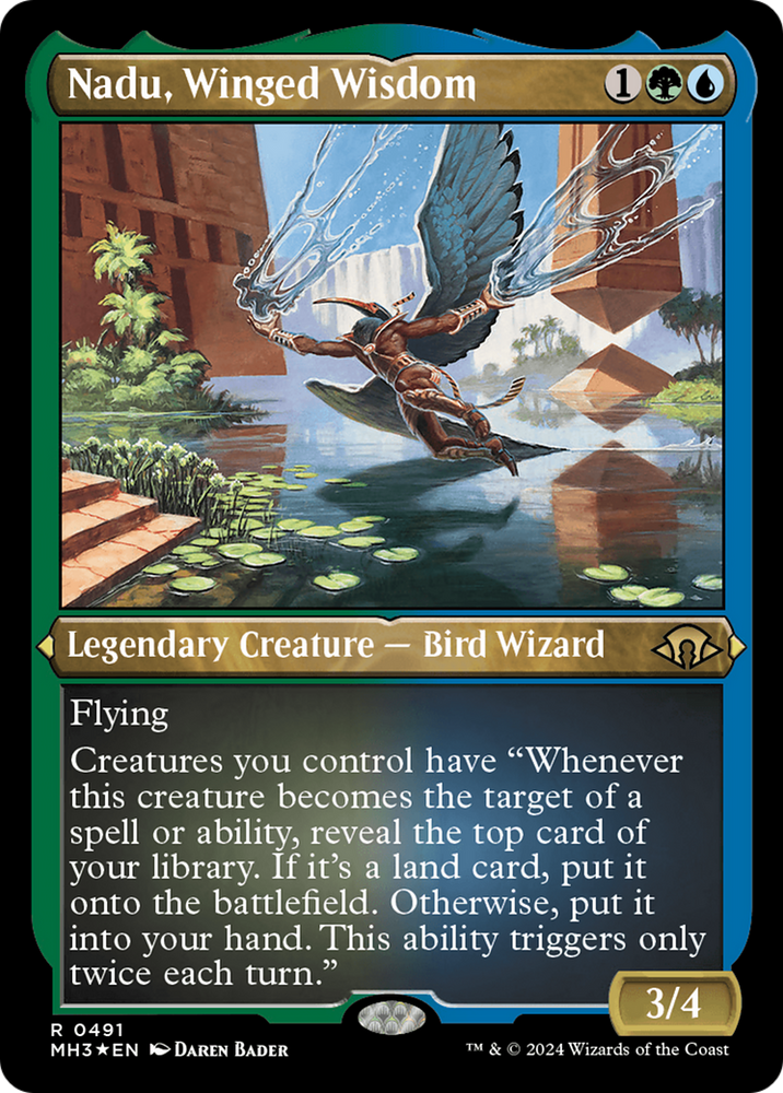Nadu, Winged Wisdom (Foil Etched) [Modern Horizons 3] Magic: The Gathering