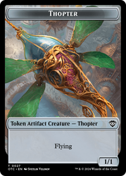 Thopter // Treasure Double-Sided Token [Outlaws of Thunder Junction Commander Tokens] Magic: The Gathering