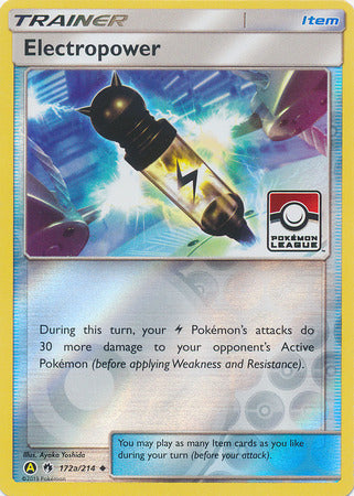Electropower (172a/214) (League Promo) [Sun & Moon: Lost Thunder] Pokémon