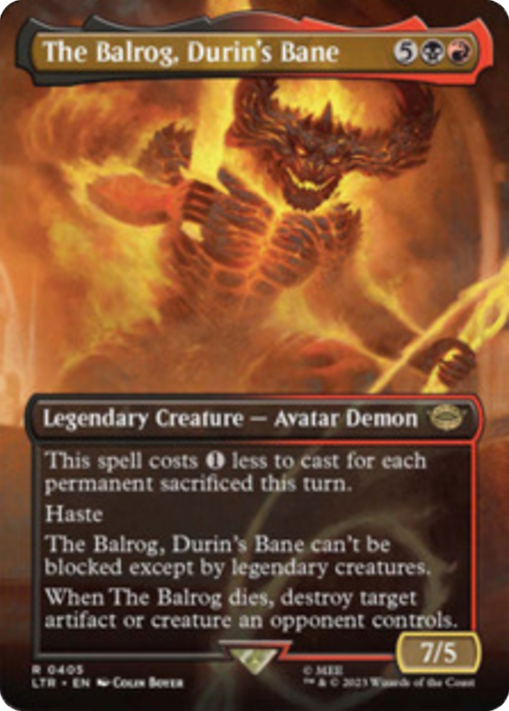 The Balrog, Durin's Bane (Borderless Alternate Art) [The Lord of the Rings: Tales of Middle-Earth] Magic: The Gathering