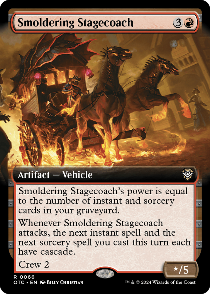 Smoldering Stagecoach (Extended Art) [Outlaws of Thunder Junction Commander] Magic: The Gathering
