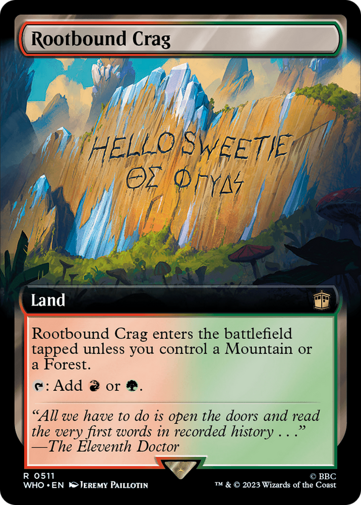 Rootbound Crag (Extended Art) [Doctor Who] Magic: The Gathering