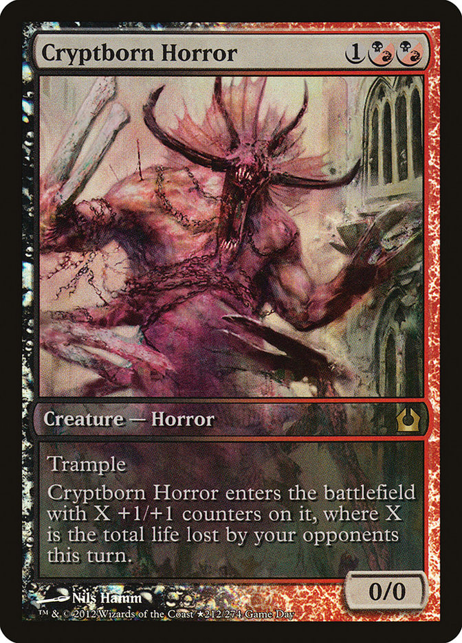 Cryptborn Horror (Game Day) (Extended Art) [Return to Ravnica Promos] Magic: The Gathering