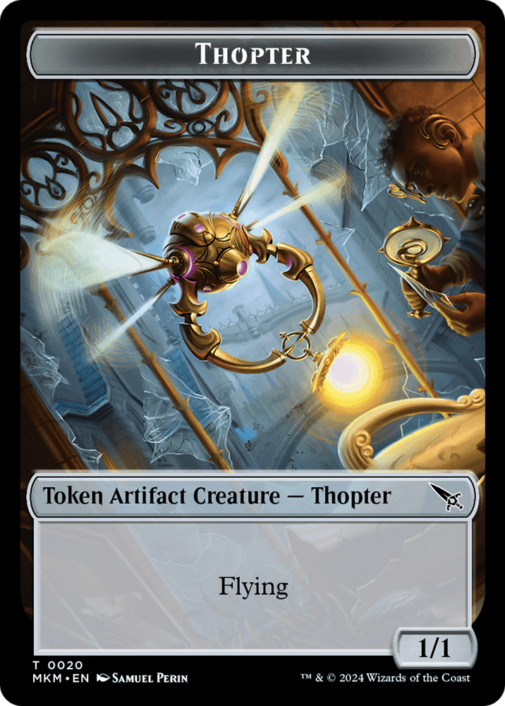 Thopter (0020) // Clue (0016) Double-Sided Token [Murders at Karlov Manor Tokens] Magic: The Gathering