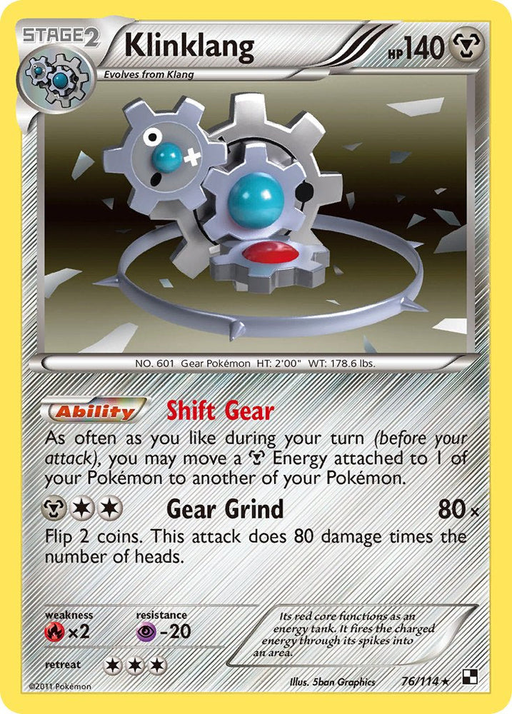 Klinklang (76/114) (Cracked Ice Holo) (Blister Exclusive) [Black & White: Base Set] Pokémon