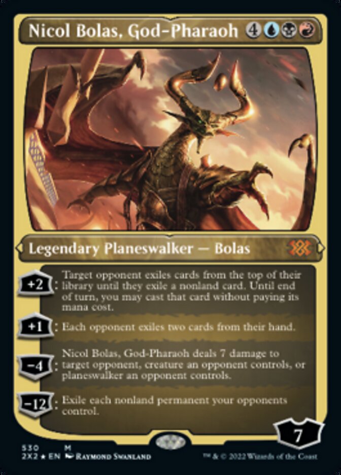 Nicol Bolas, God-Pharaoh (Foil Etched) [Double Masters 2022] Magic: The Gathering
