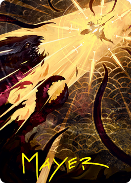 Defiant Strike Art Card (Gold-Stamped Signature) [Strixhaven: School of Mages Art Series] Magic: The Gathering
