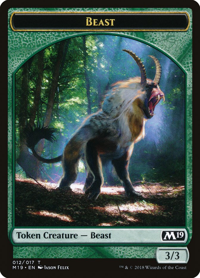 Beast Token [Core Set 2019 Tokens] Magic: The Gathering