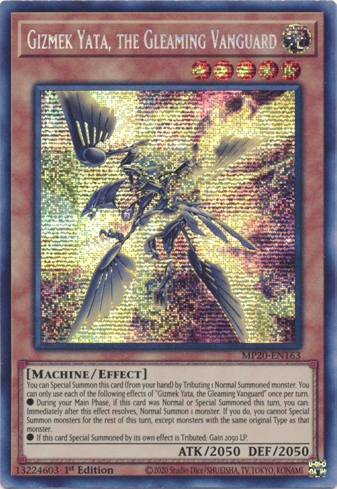 Gizmek Yata, the Gleaming Vanguard [MP20-EN163] Prismatic Secret Rare - Yugioh Cards For Your TCG Needs!