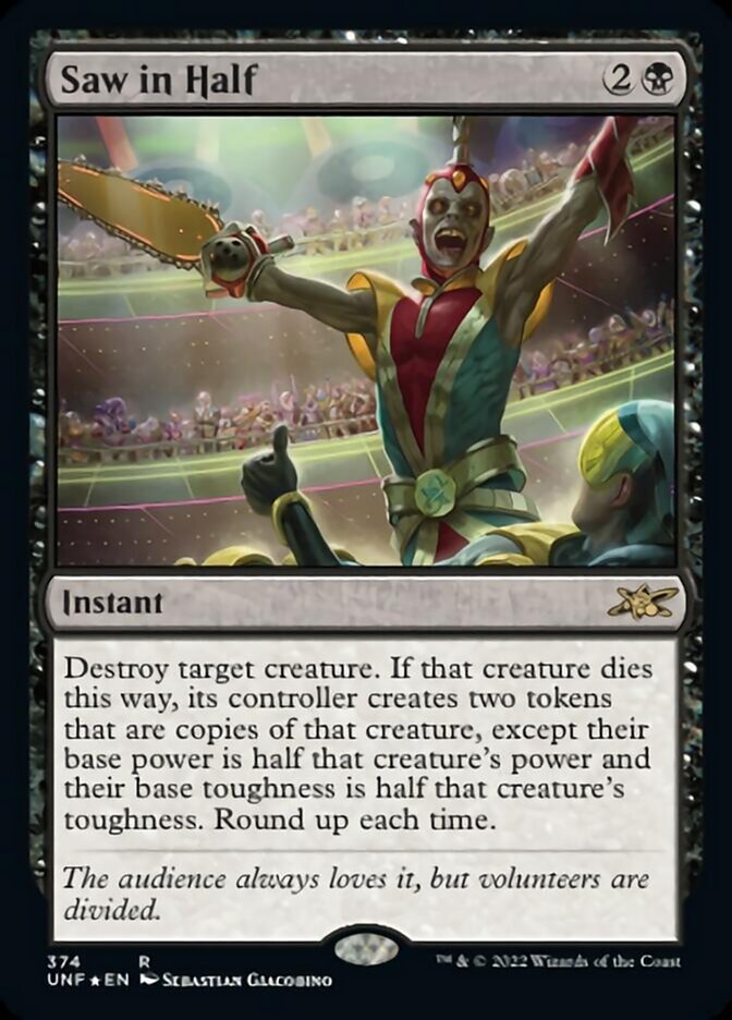 Saw in Half (Galaxy Foil) [Unfinity] Magic: The Gathering