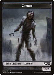 Cat (020) // Zombie Double-Sided Token [Core Set 2021 Tokens] Magic: The Gathering