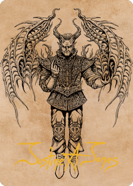 Raphael, Fiendish Savior Art Card (75) (Gold-Stamped Signature) [Commander Legends: Battle for Baldur's Gate Art Series] Magic: The Gathering
