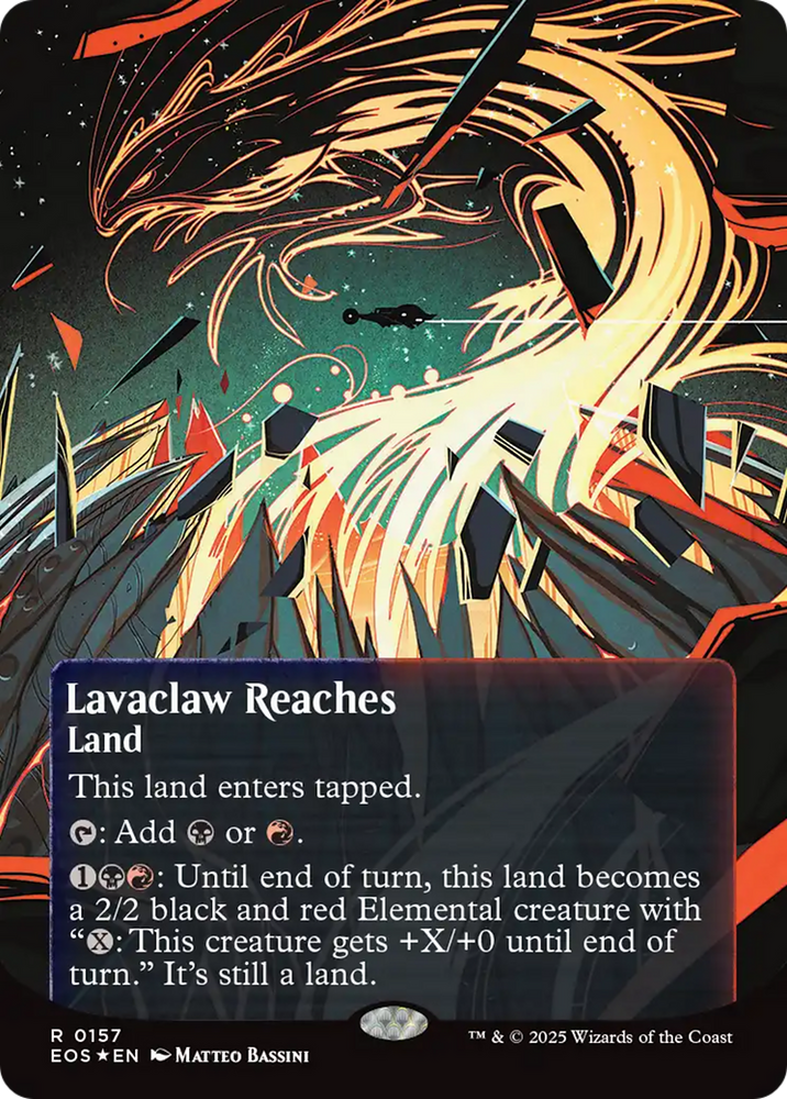 Lavaclaw Reaches (0157) (Borderless) (Galaxy Foil) [Edge of Eternities: Stellar Sights] Magic: The Gathering