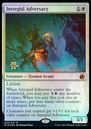 Intrepid Adversary [Innistrad: Midnight Hunt Prerelease Promos] Magic: The Gathering