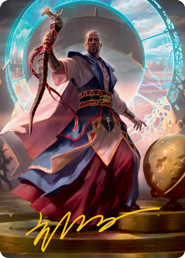 Teferi, Who Slows the Sunset Art Card (Gold-Stamped Signature) [Innistrad: Midnight Hunt Art Series] Magic: The Gathering