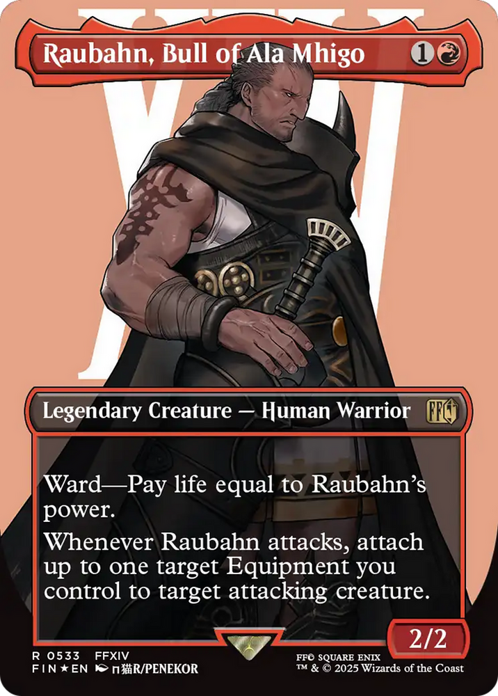 Raubahn, Bull of Ala Mhigo (Borderless) (Surge Foil) [FINAL FANTASY] Magic: The Gathering