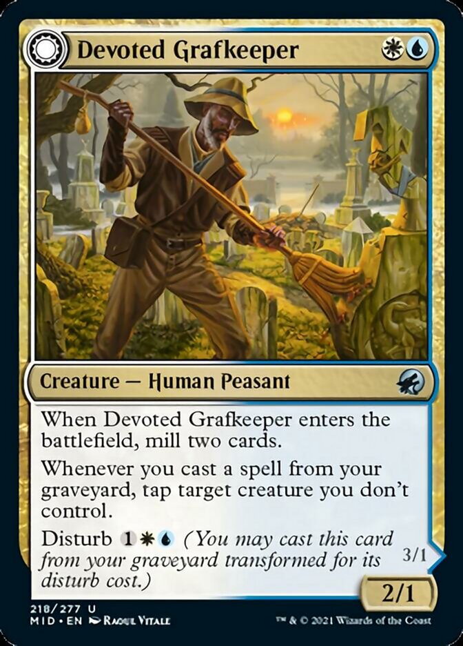 Devoted Grafkeeper // Departed Soulkeeper [Innistrad: Midnight Hunt] Magic: The Gathering