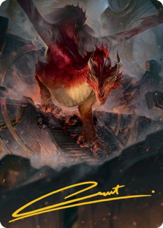 Red Dragon Art Card (Gold-Stamped Signature) [Dungeons & Dragons: Adventures in the Forgotten Realms Art Series] Magic: The Gathering