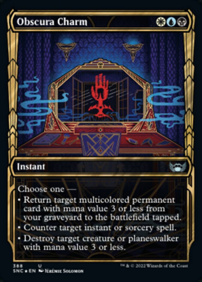 Obscura Charm (Showcase Golden Age Gilded Foil) [Streets of New Capenna] Magic: The Gathering