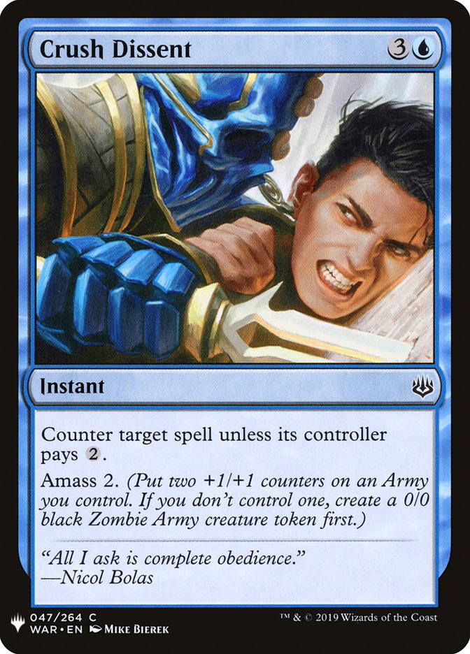 Crush Dissent [Mystery Booster] Magic: The Gathering