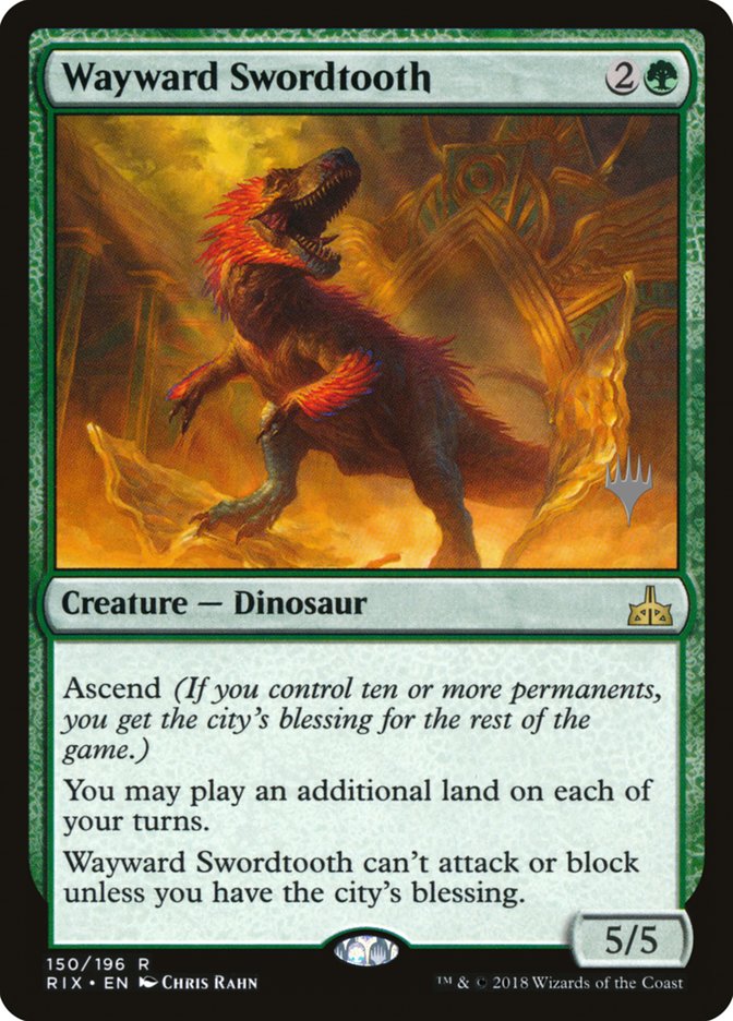 Wayward Swordtooth (Promo Pack) [Rivals of Ixalan Promos] Magic: The Gathering