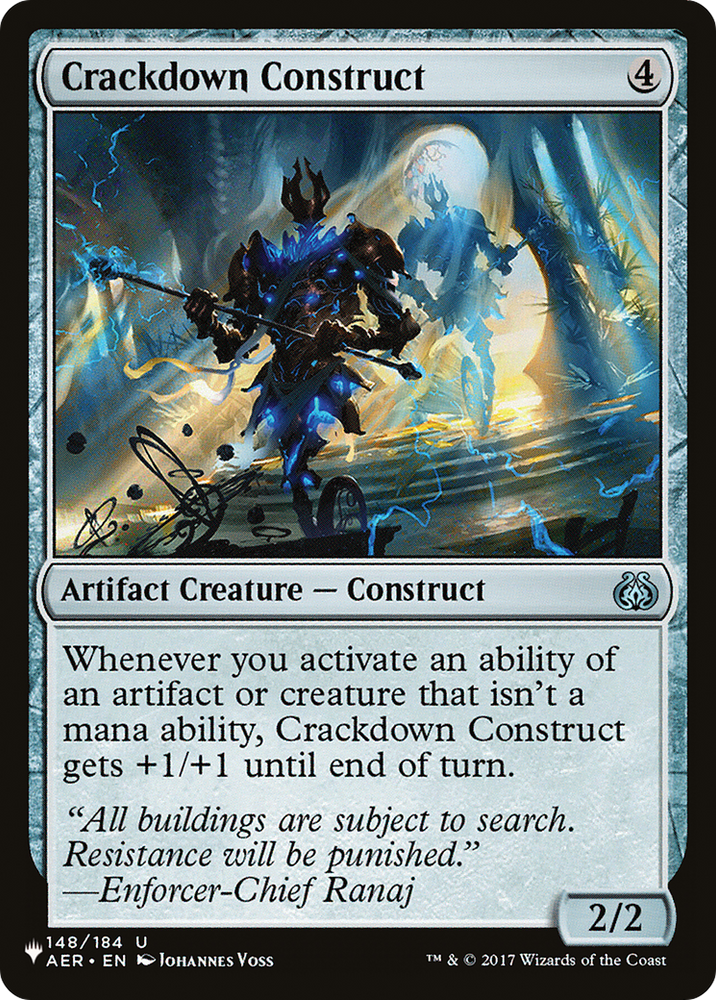 Crackdown Construct [The List] Magic: The Gathering