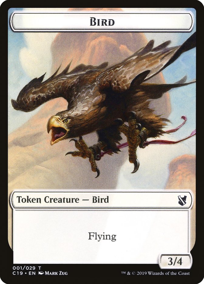 Bird Token (001/029) [Commander 2019 Tokens] Magic: The Gathering