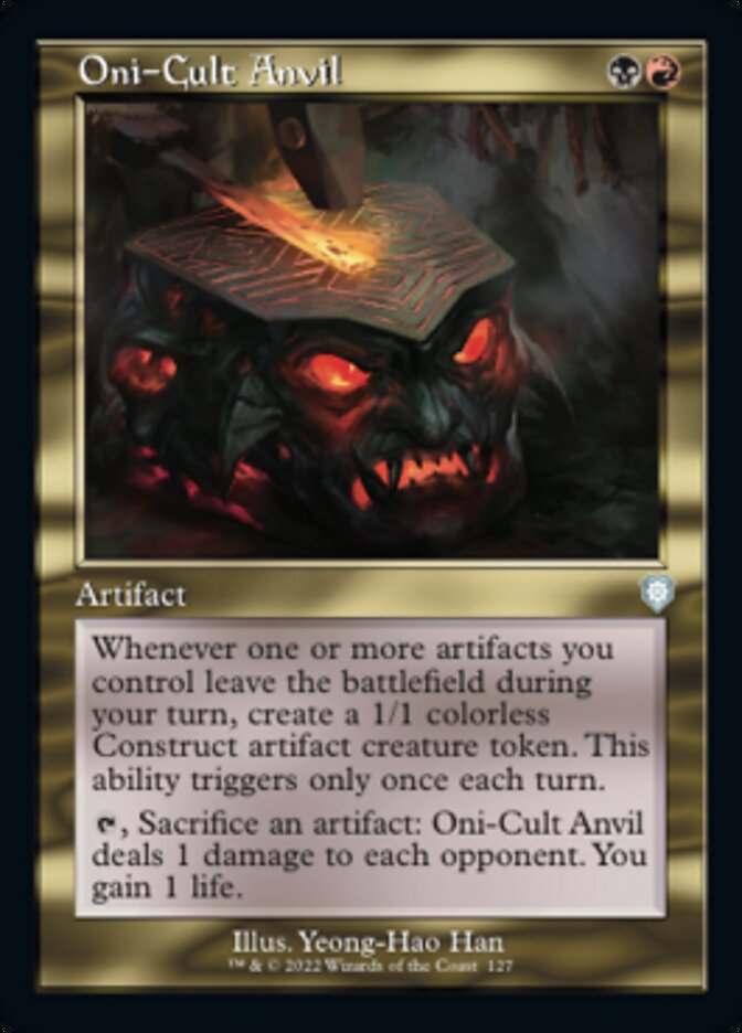 Oni-Cult Anvil (Retro) [The Brothers' War Commander] Magic: The Gathering