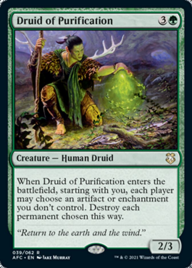 Druid of Purification [Dungeons & Dragons: Adventures in the Forgotten Realms Commander] Magic: The Gathering