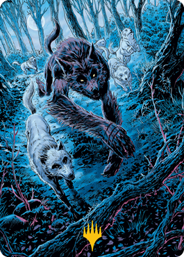 Untamed Pup Art Card (Gold-Stamped Signature) [Innistrad: Midnight Hunt Art Series] Magic: The Gathering