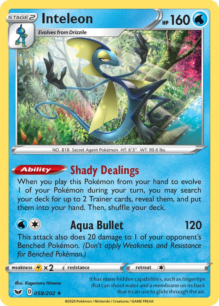 Inteleon (058/202) (Theme Deck Exclusive) [Sword & Shield: Base Set] Pokémon
