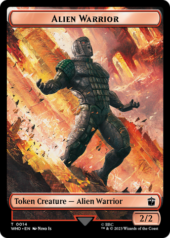 Alien Angel // Alien Warrior Double-Sided Token [Doctor Who Tokens] Magic: The Gathering