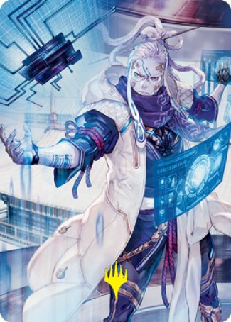 Tameshi, Reality Architect 2 Art Card (Gold-Stamped Signature) [Kamigawa: Neon Dynasty Art Series] Magic: The Gathering
