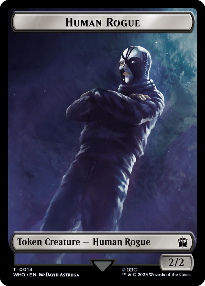Human Rogue // Beast Double-Sided Token [Doctor Who Tokens] Magic: The Gathering